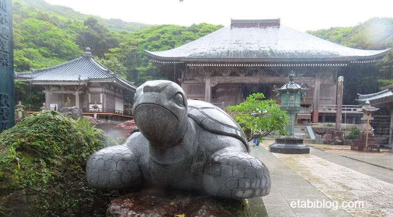亀が迎えてくれる金剛福寺