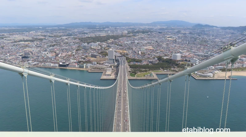明石海峡大橋鉄塔から見る垂水