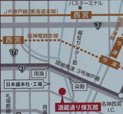 日本盛酒蔵通り記念館のマップ