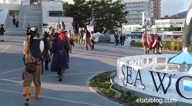 園内を闊歩する海賊達