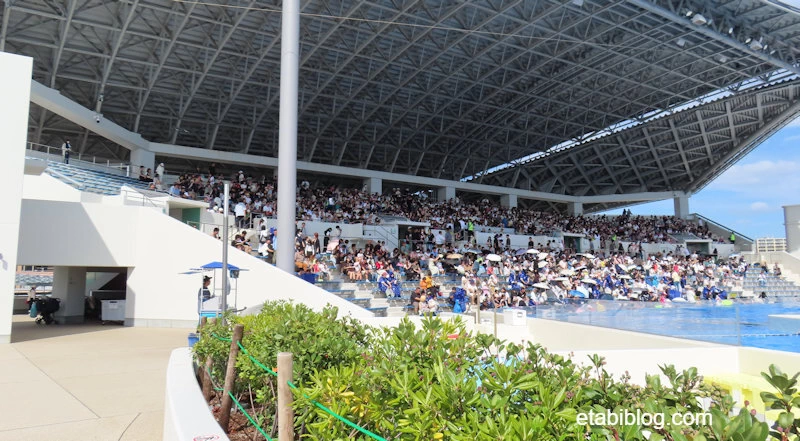 9月下旬土曜日3回目のシャチショースタジアムの混雑状況