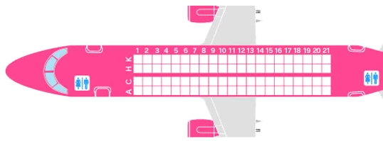 FDAのエンブラエル E175座席表
