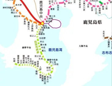 指宿枕崎線の路線図