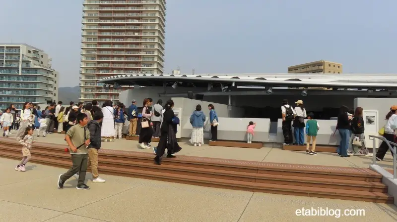 アザラシ施設の前