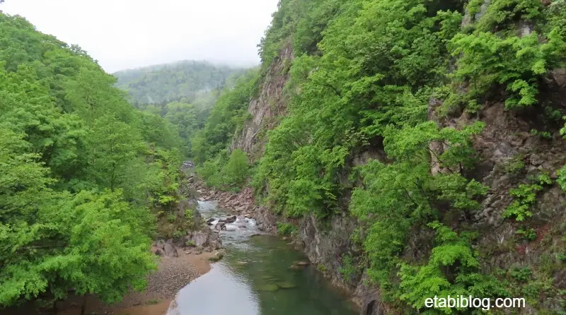 定山渓温泉の渓谷