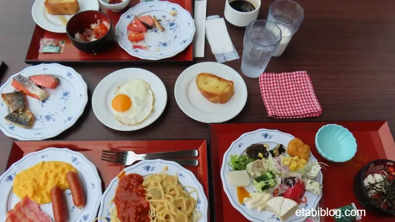 定山渓ビューホテルのレストラン朝食ビュッフェの料理