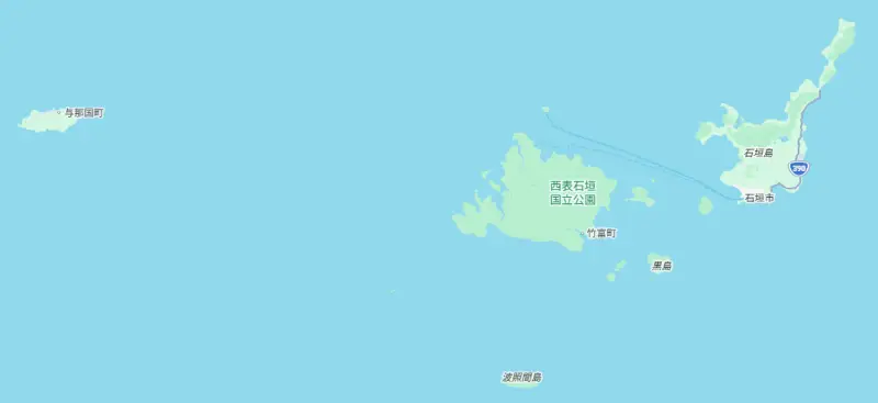 石垣島と与那国島波照間島の関連地図