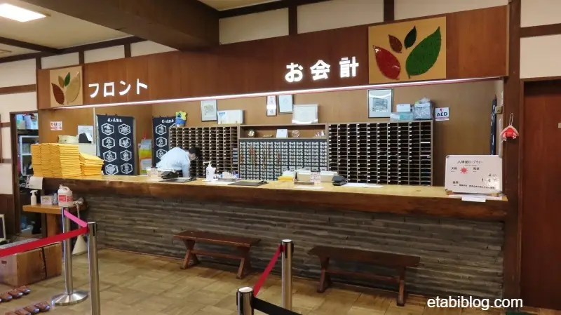 酸ヶ湯温泉のフロント