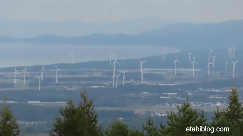 風が吹き荒れる日本海側にある風力発電