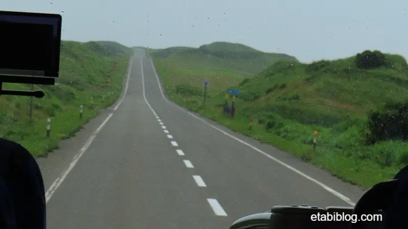 雨の宗谷サンセットロード
