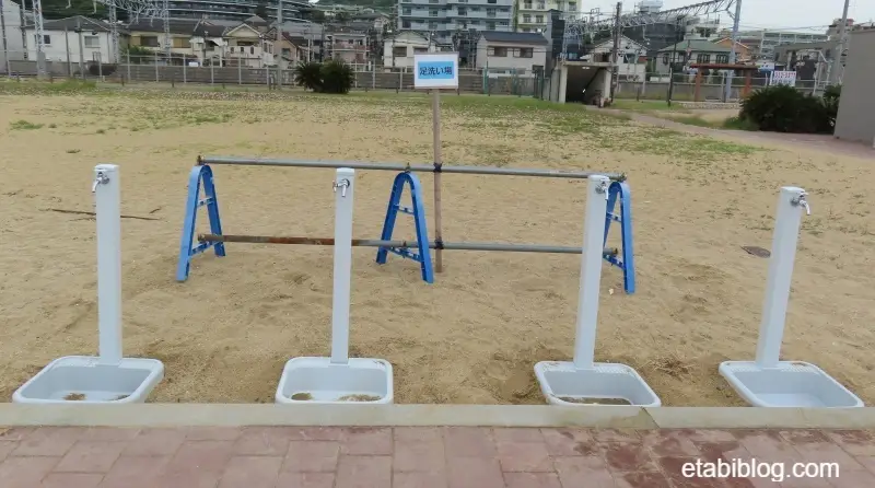 須磨海岸の足洗い場