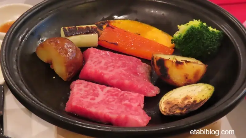 蔵王国際ホテル夕食の鉄板焼き