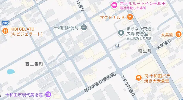 グーグルマップの十和田市