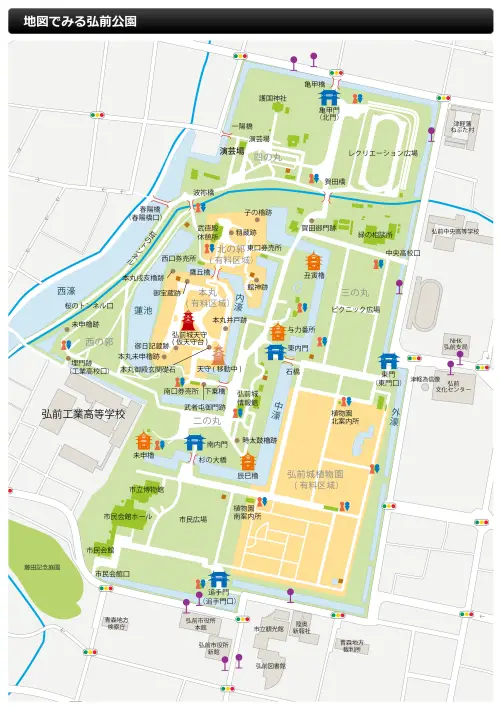 弘前公園のマップ