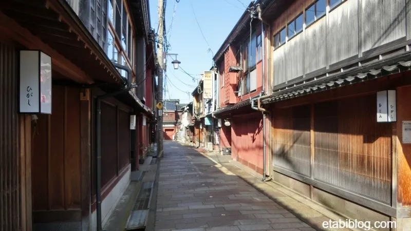 ひがし茶屋街の町並み