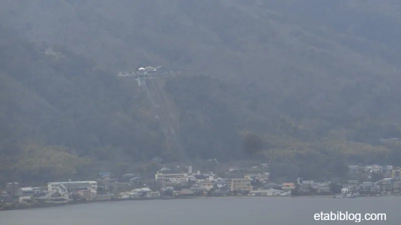 天橋立北側にある傘松公園（昇龍観）のケーブルカー