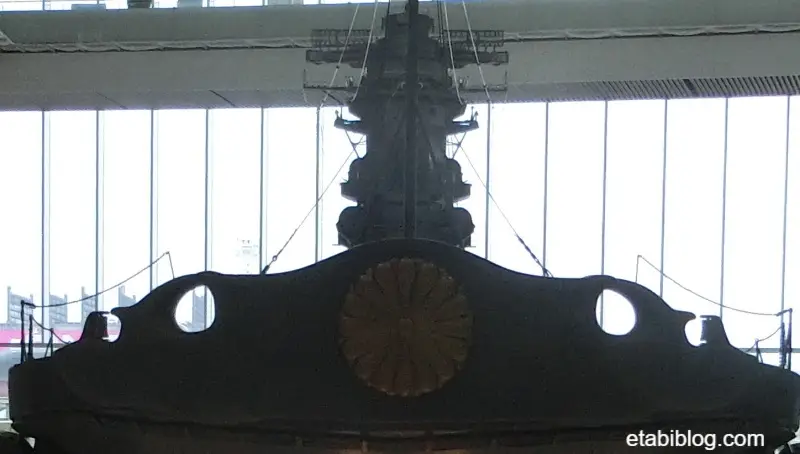 大和ミュージアムの戦艦大和の船首とブリッジ
