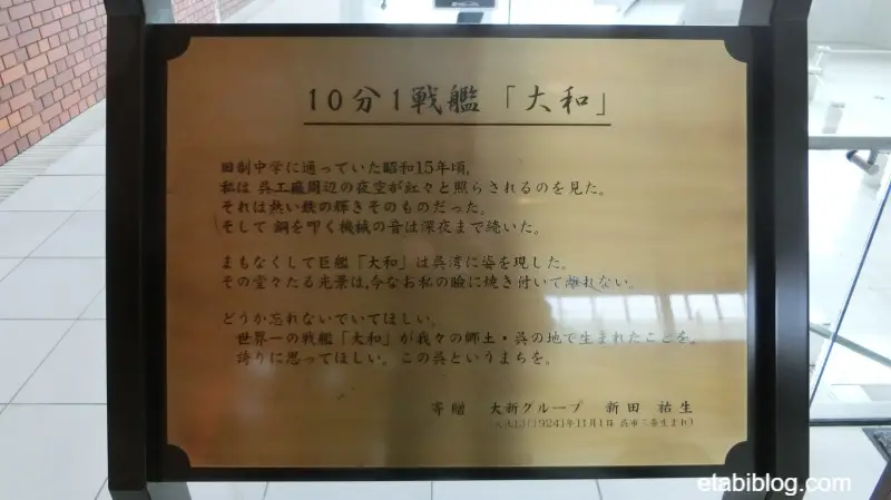 戦艦大和の10分の1説明案内