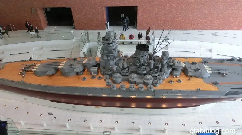 横から見た戦艦大和の全景