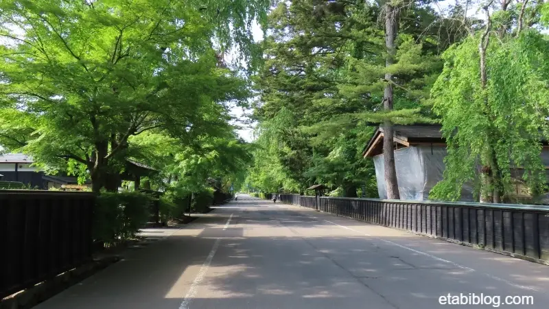 北側表町下丁の武家屋敷通り