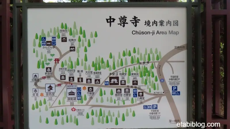 中尊寺境内案内図