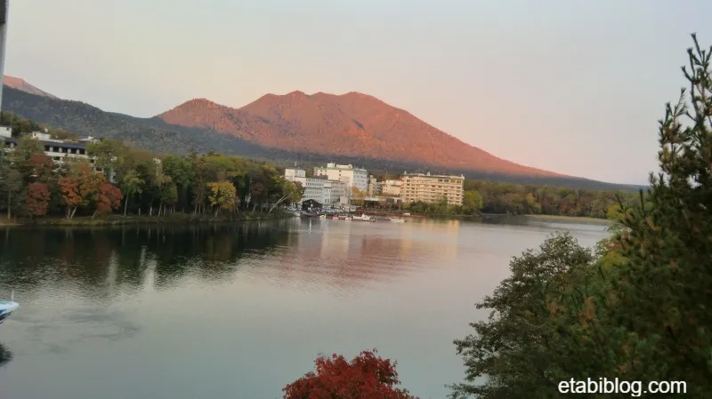 阿寒湖畔の夕日