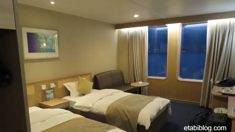 阪九フェリーのデラックスツインの部屋
