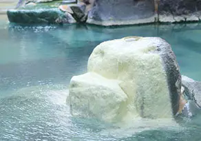 蔵王国際ホテル露天風呂の湯ノ花