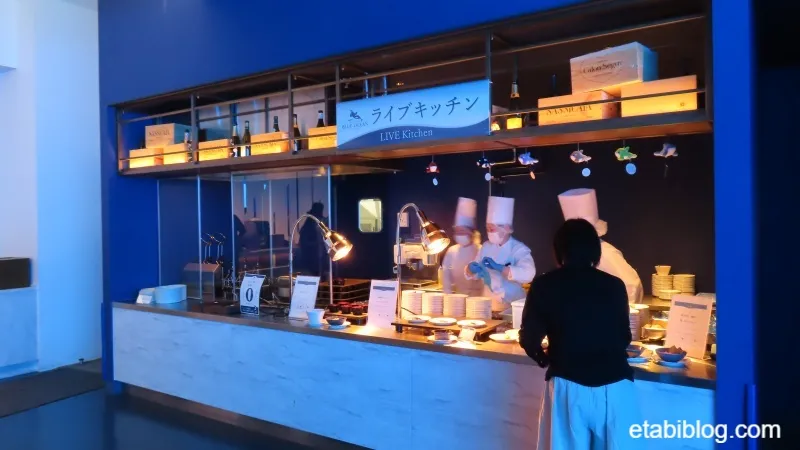須磨シーワールドのレストランのライブキッチン