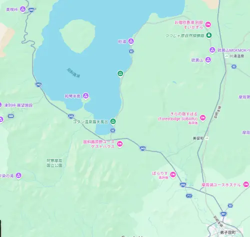 美幌峠のマップ