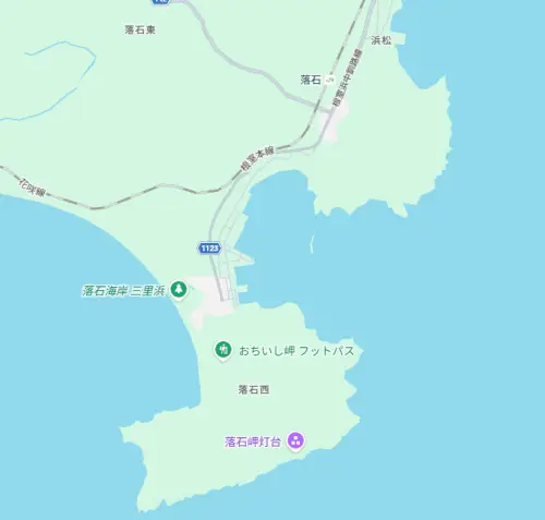 落石岬のマップ