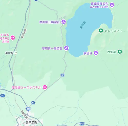 裏摩周展望台のマップ